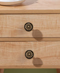 Antique Brass Cabinet Knobs 10 Pack Solid Zinc Alloy Vintage Drawer Knobs For Dresser Nightstands Single Hole Hardware 1.25 Inch Diameter Rust Resistant Antique Finish Premium Quality installed on wooden drawers.