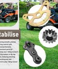 Image showcasing Beefed Up Steering Gear Segment And Pinion Gear With Steering Support Bearing Kit for lawn mowers in use.