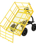 Beast 1400 Pound Garden Dump Cart 3 In 1 Yard Wagon With Removable Side Panels And 13 Inch All Terrain Tires