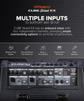 Front panel of Battery Powered 50W Stereo Amplifier For Outdoor Gigs With Microphone And Instrument Support showcasing inputs
