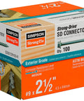 Heavy Duty Galvanized Connector Screws Built Dang Tough For Framing Decks And Ditches Nails Box of 100, #9 size, 2.5 inches.