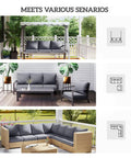 Fade Resistant Outdoor Chair Cushions Set Of 4, 24x24 Deep Seat Patio Cushions For Chairs And Sofas, Quick Drying Fabric in three different patio settings