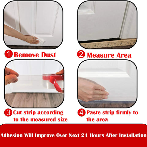 Brandzini clear weather stripping tape, transparent silicone door seal, 2-pack, 10m total