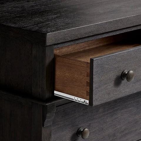 Heavy Duty 13.5 Inch Metal Drawer Slides With Ball Bearing Two Way Rails, zinc plated, installed in wooden cabinet, visible rail