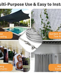1/16 Inch Vinyl Coated 304 Stainless Steel Wire Rope Kit 300 Ft 7x7 Cable With Turnbuckles Eye Hooks for multiple uses