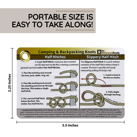 Outdoor Knot Cards 22 Knots For Camping Backpacking And Scouts Easy Step By Step Diagrams And Real World Tips shown on compact card