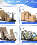 Beefy Carton Stand With Wheels Heavy Duty 500Lb Cardboard Box Storage Rack Rolling Carton Organizer With Adjustable Sections Dividers