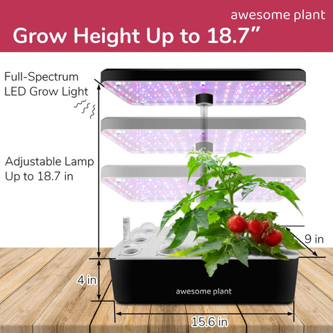 Dope Indoor Hydroponics Growing System Kit For 14 Pods With 5L Water Tank featuring LED Grow Light and adjustable lamp height