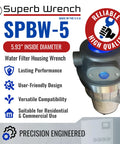 Heavy Duty Metal Water Filter Housing Wrench 5.93 Inch Inside Diameter Beefy Tool For Tightening High Flow Filter Housings Replaces SW 3 Fits Keystone Culligan Pentek Plymouth Ace American Plumber And More precision engineered features.