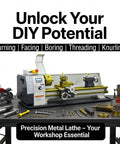 Badass 8X39 Inch Metal Bench Lathe With 1100W Brushless Motor and Dead Nuts Precision for home shop use.