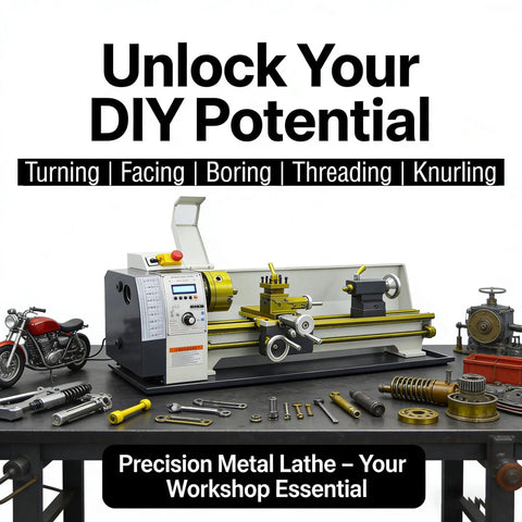 Badass 8X39 Inch Metal Bench Lathe With 1100W Brushless Motor and Dead Nuts Precision for home shop use.
