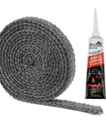 Stanbroil graphite-impregnated fiberglass flat rope seal and cement tube, 2-piece stove gasket kit