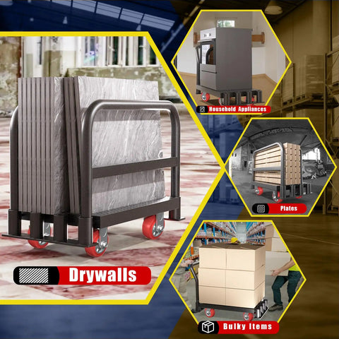 Heavy Duty Panel Hand Truck Cart Featuring Detachable Handle And Twin Rail Supports For No Sweat Drywall Hauling And Rock Solid Construction Cargo Transport