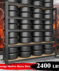 72 Inch Heavy Duty Metal Storage Shelves With 2400 Lbs Total Capacity For Garage And Warehouse Use Adjustable Shelving Units Built To Handle Oil Water And Tools 16 By 35.5 By 72 Inches holding tires