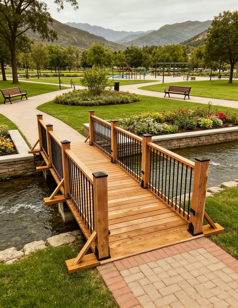 Heavy Duty Black Steel Deck Balusters 101 Pack 32 Inch Metal Railing Spindles For Porch Patio And Stairs No Sweat Assembly Rust Resistant Workhorse Build Seamless DIY Upgraded on wooden bridge.