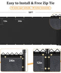 Privacy Fence Screen 6x50ft For Yard And Backyard, 170 GSM Heavy Duty Shade Cover With Copper Brass Grommets displayed rolled and installed