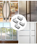 Stainless Steel Glass Door Hinges Set For Cabinet Doors, Four Pack, Flexible Lightweight Pivot Hinges Fits 5 To 7mm Glass