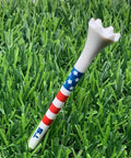 Premium USA Golf Tees In Three And A Quarter Or Two And Three Quarters Inch Durable Plastic 100 Pack Stars And Stripes Made In USA