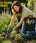 Heavy Duty Garden Pouches For Kneeler With Handle, Portable Tool Organizer Bags With Multiple Pockets on kneeling stool