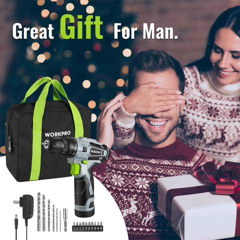 Cordless Drill Driver Kit For Home Projects 12V Lightweight 1.8 Lb With Three Eighths Inch Keyless Chuck Charger And Storage Bag Included Perfect Gift For Diyers And Weekend Warriors.