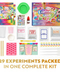 Edible Exploding Candy Making Kit For Kids Age 8 To 12 Packed With Crystal Rock Candy Jelly Chocolates And Lollipops That Pop Crack Fizz And Explode In Your Mouth Safe And Totally Sick Science Fun, 29 experiments kit contents