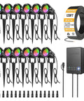 All In One RGB Low Voltage Landscape Lighting Kit With 12 5W LED Color Changing Lights, Transformer, And 120 Ft Wire For Outdoor Garden