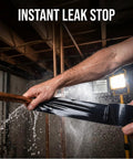 Heavy Duty Waterproof Duct Tape That Sticks Like Crazy For Indoor And Outdoor Repairs A Go To Home Fix For PVC Leaks Buckets And Plumbing Sealing Moisture Resistant Seal 4.9 Feet By 0.6 Inch applied to leaking pipe