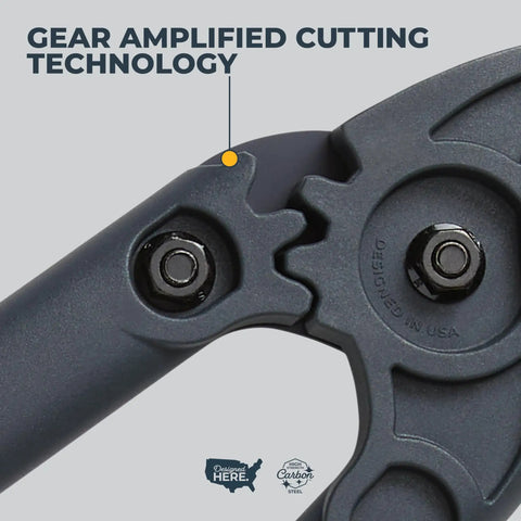 Close-up of gear mechanism on Compact 16 Inch Lopper With Gear Assist Anvil Blade Lightweight Pruner For Dry Branches