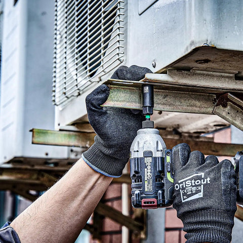 Person using 34 Piece Magnetic Nut Driver Set With Impact Driver Bits Deep Nut Drivers And Socket Adapters In A Tough Gift Case for HVAC work
