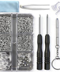 Eyeglass Repair Kit With 15 Screw Types For Eyeglasses Including Frame Screws, Hinge Screws, Nose Pad Screws, Nuts And Washers