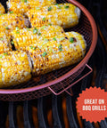 Crisper Basket And Tray Set For Oven And Air Fryer 2 Piece Copper Finish Large Mesh Design grilling corn on BBQ grill