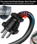 Close-up of 100 Ft No Fuss Outdoor Extension Cord With Multiple Outlets For Indoor And Outdoor Use Waterproof 16 AWG Flexible Cable