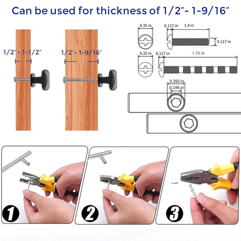 Installation steps for Matte Black Square Cabinet Knobs 15 Pack for Kitchen Cabinets and Dresser Drawers Single Hole Hardware Easy Install Durable Metal Pulls to Upgrade Your Kitchen with a Dope Modern Look.