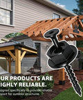 Heavy Duty Outdoor Structural Wood Screws Kit 0.220 Inch By Three And A Half Inch With Hex Head Washers shown with pergola