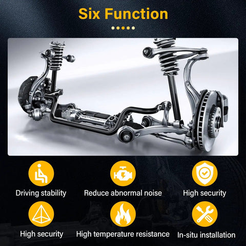 4 Piece Suspension Kit For Kia Soul 2010 2013 Includes Front Lower Control Arms With Ball Joints And Front Sway Bar End Links Driver And Passenger Sides Direct Fit Replacement, six-function parts view