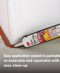 Premium Intumescent Latex Go To Fire And Smoke Sealant CP 25WB Plus Red Cartridge applied at wall base for barrier protection