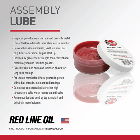Engine Assembly Lube 4 Ounce Jar For Break In And Startup Delivers 3x Film Strength Versus Conventional Black Moly Greases Prevents Metal To Metal Contact Until Full Lubrication Durable Non Plugging Lube with open jar and packaging information