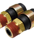 Rubber Air Line Quick Repair Swivel Kit For Trucks And Trailers With 3/8 NPT Fittings, Easy Install, Pre-Applied Thread Sealant, Downtime Saver, Includes Wrench, Assembly Rings, And Fix It Pack For Fast Field Repairs. Two 3/8 NPT air line swivel fittings with brass threads
