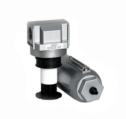 Inline Air Compressor Water Moisture Filter Trap With Auto Drain 1 Inch FPT Inlet And Outlet 5 Micron Filter Sight Glass