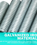 10 Piece M8 All Thread Lamp Rod Repair Kit Galvanized Iron Hollow Lamp Pipes Close-up View