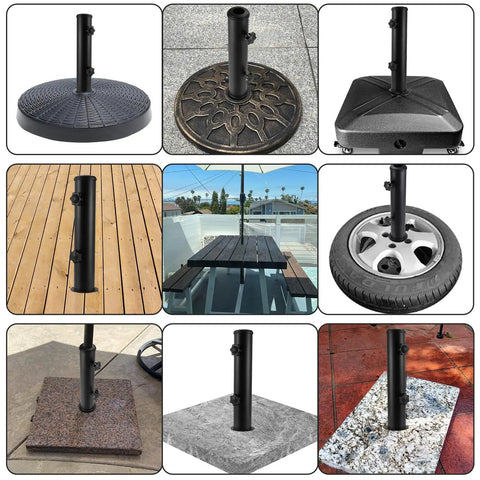Heavy Duty Universal Umbrella Stand Replacement Tube For Outdoor Use Stainless Steel Base Bracket Fits Most Umbrella Poles
