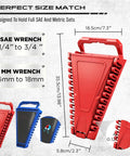 Eight Piece Magnetic Socket And Wrench Organizer Set For Toolboxes With Detachable Tray And Twenty Four Slot Wrench Holder