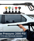Beefed Up High Pressure Washer Replacement Gun With Jet Wand And 5 Spray Nozzle Tips for Karcher Ryobi Greenworks PowerStroke washers