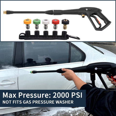 Beefed Up High Pressure Washer Replacement Gun With Jet Wand And 5 Spray Nozzle Tips for Karcher Ryobi Greenworks PowerStroke washers