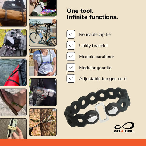 Infinity Tool 2.0 Modular Straps Four Pack Flexible Multi Tool Wearable Gadget For Outdoor Adventure Survival Camping