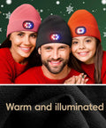 Unisex Beanie With Light USB Rechargeable Headlamp Winter Knit Cap For Running Hiking Camping And Cold Weather