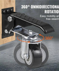Rugged 2.5 Inch Retractable Step Down Caster Wheels Set Of 4 With 165 Lb Capacity Silent 360 Swivel Rollers for easy mobility