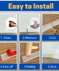 Installation steps for Self Adhesive Vinyl Wall Base Molding Trim 4 Inch Wide 20 Feet Long White Cove Base Peel And Stick Rubber Style