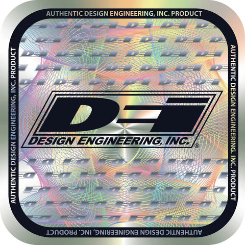 Design Engineering Inc. holographic decal with company logo and intricate pattern design