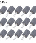 Pro Grade Fifteen Piece Abrasive Mounted Stones Set With One Quarter Inch Shank And One Inch Cylindrical Corundum Grinding Heads